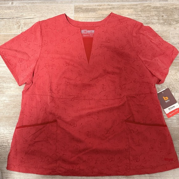 Barco One Tops - New Women's Barco Grey's Anatomy Srub‎ Shirt Size 3XL  Hot Tamale Thea